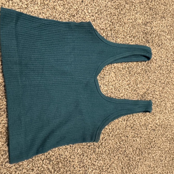 Urban Outfitters Teal Ribbed Crop Top - Picture 2 of 3